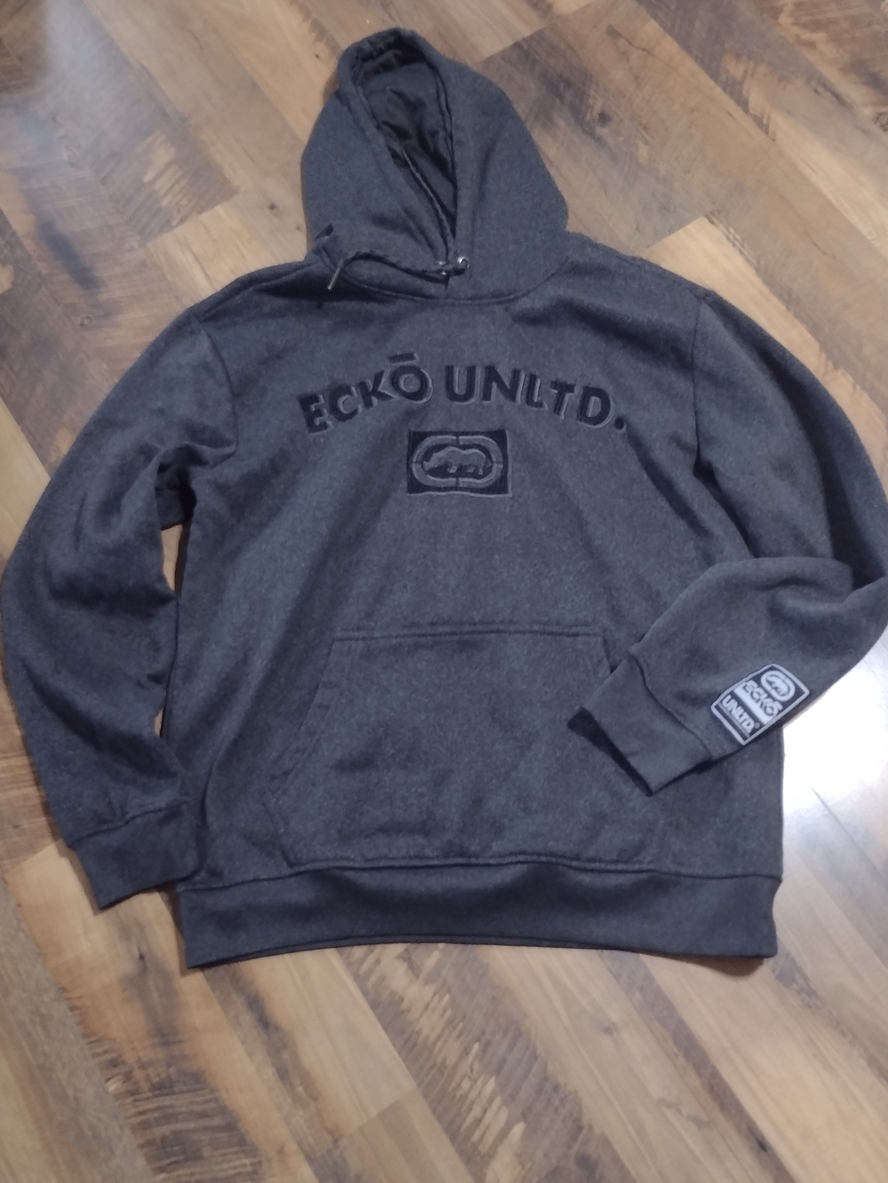 Ecko Unlimited Men's Charcoal Embroidered Hoodie